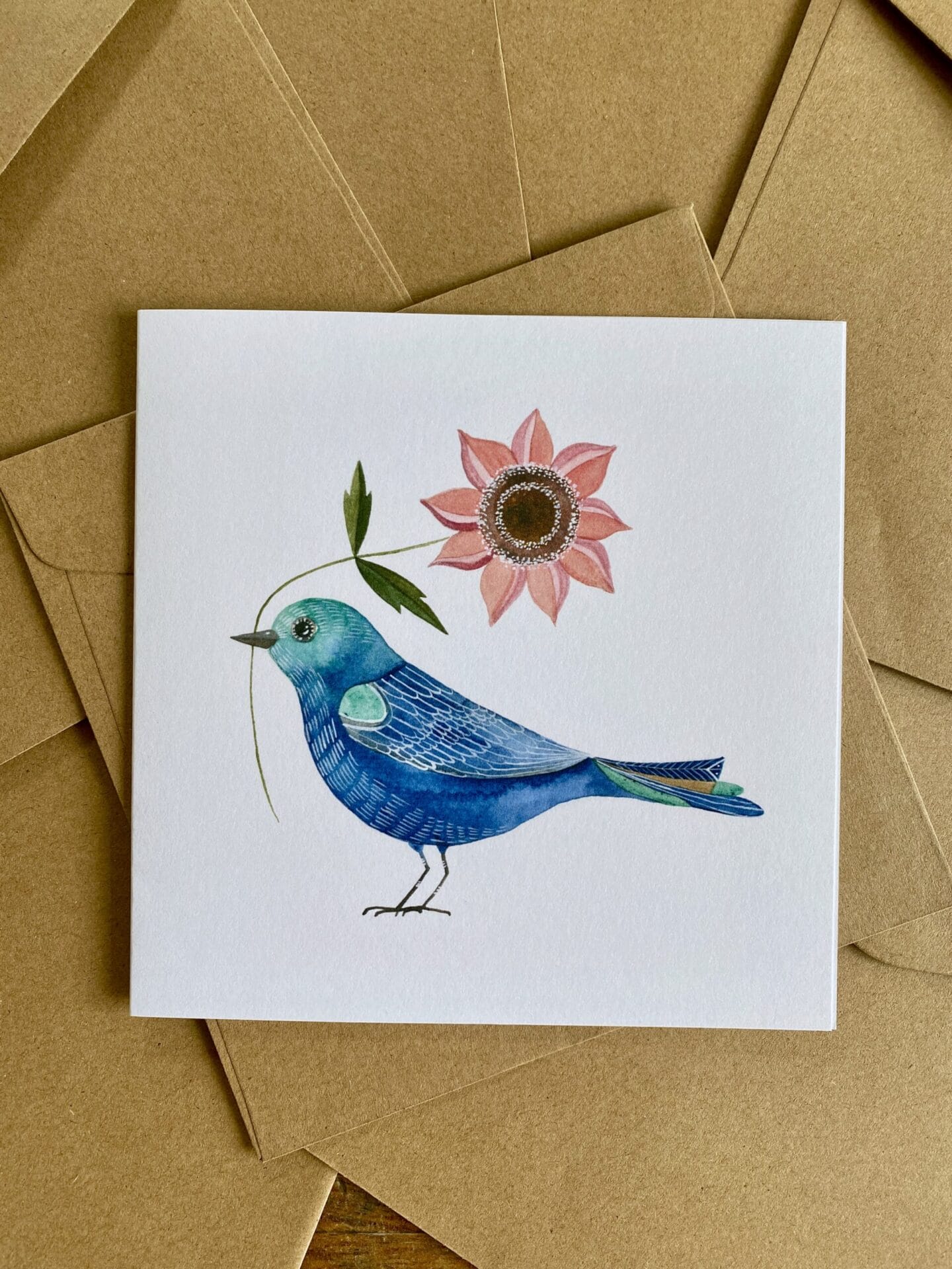 Přání jarabák s květinou