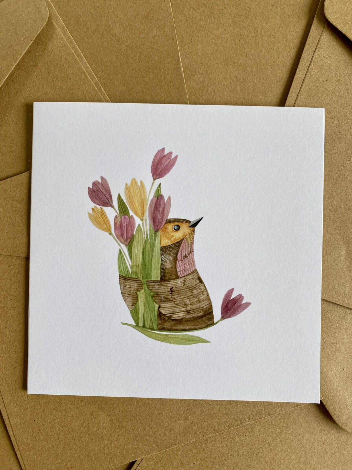 Přání Jarabáček s tulipány