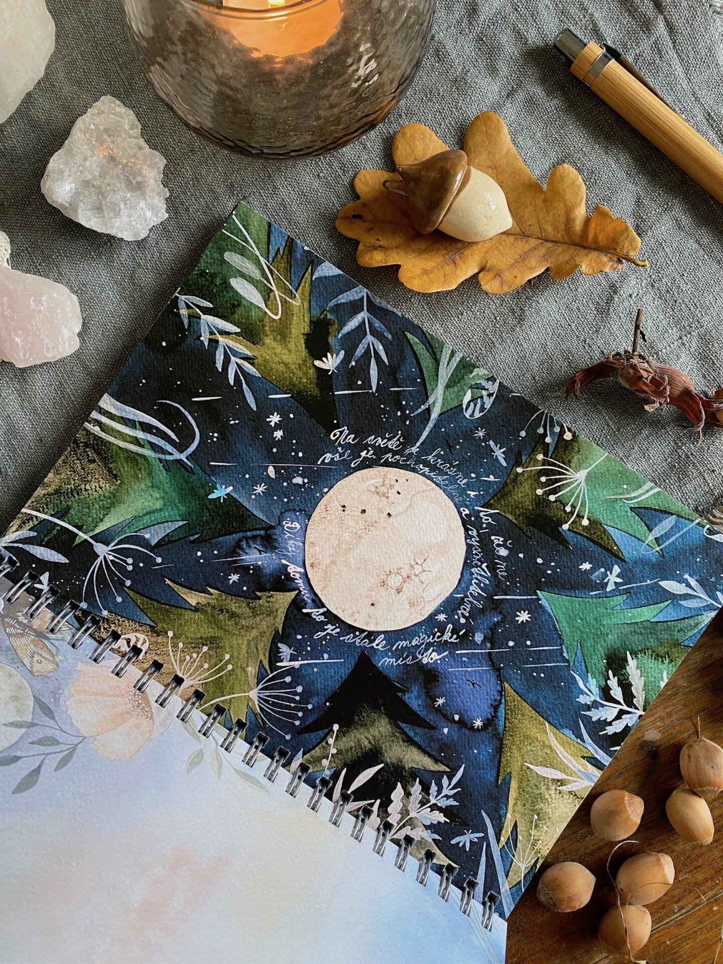 Večerní psaní, ilustrovaný zápisník v kroužkové vazbě - Obrázek 6